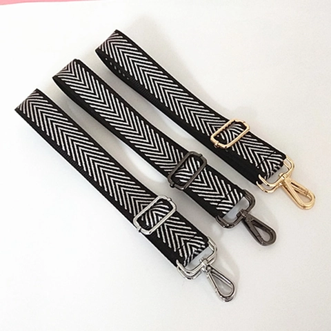 Adjustable Bag Shoulder Strap Nylon Chevron Pattern Replacement Crossbody Handbag Accessories