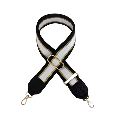 Adjustable Wide Bag Strap Woven Polyester Replacement Shoulder Crossbody Belt With Metal Lobster Hooks For Handbags
