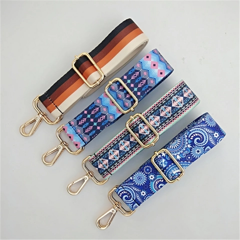 Correa De Bolso Ancha Ajustable Estampado Étnico Bohemio Nylon Correas De Repuesto Para Bolsos De Hombro