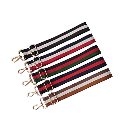 Verstellbarer Nylon Gewebter Breiter Taschengurt Ersatz Bunter Gestreifter Schultergurt Mit Metallschnalle Für Damen Handtaschen Umhängetaschen
