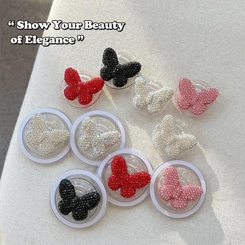 Schmetterling Strass Handyhalter Sternenhimmel Epoxy Magnetisch Einklappbar Ständer Für Smartphone Bling Handy Zubehör
