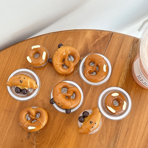 Harz 3D Simulation Brot Handy Griffständer Brezel Croissant Donut Faltbar Magnetisch Klebend Desktop Halter Süß Ästhetisch