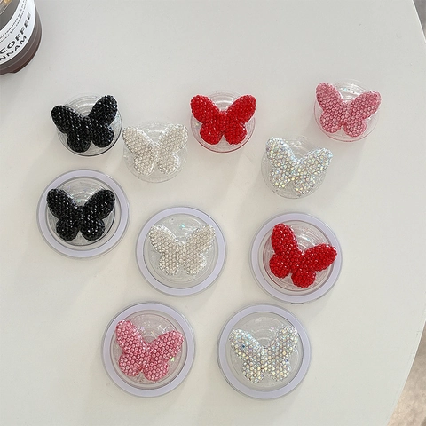 Schmetterling Strass Handyhalter Sternenhimmel Epoxy Magnetisch Einklappbar Ständer Für Smartphone Bling Handy Zubehör