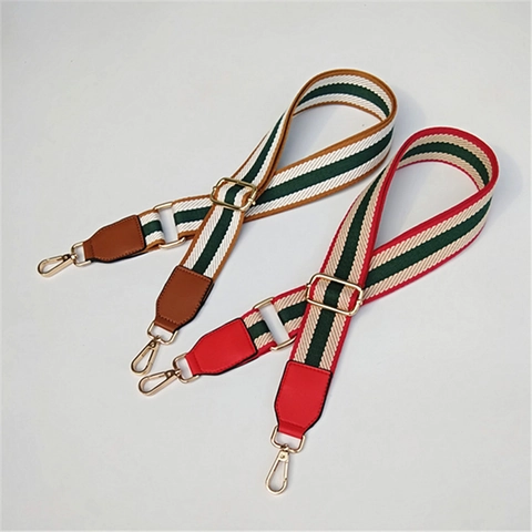 Brede Verstelbare Gekleurde Gestreept Tasriem Vervanging Polyester Dames Schouder Crossbody Tas Etnische Stijl Handtas Riem
