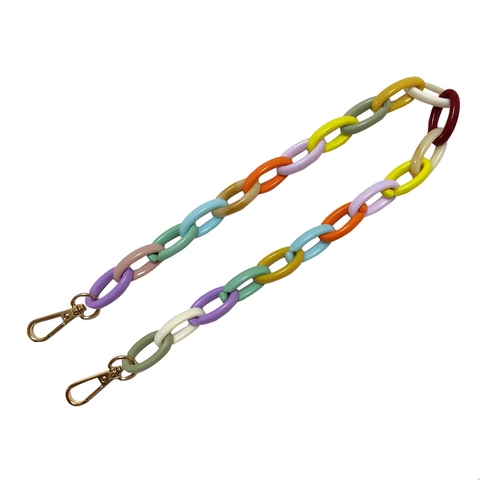 Chunky Acrylic Bag Chain Shoulder Strap Detachable Resin Link Handbag Replacement Accessory With Metal Clasps
