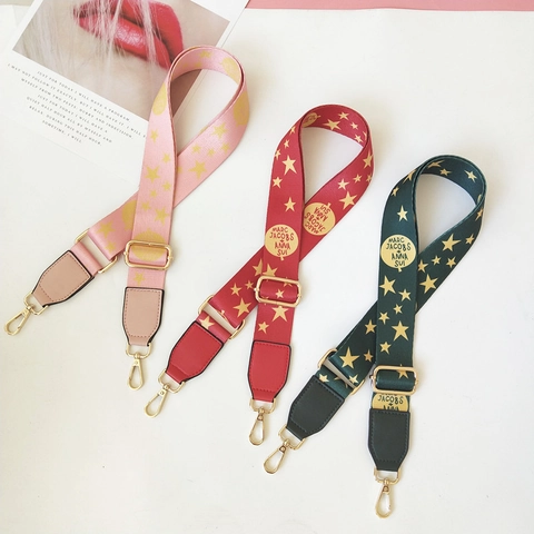 Tracolla Per Borsa Regolabile Larga Sostituzione Cinghia A Spalla Crossbody Motivo Stella Fibbie In Metallo Poliestere Pelle