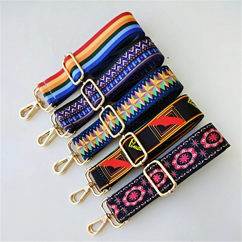 Tracolla per Borsa in Tessuto Etnico Regolabile Larga Cintura di Ricambio per Borsa a Tracolla Bohemienne in Poliestere Con Fibbia in Metallo