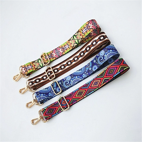 Adjustable Bag Shoulder Strap Wide Replacement Nylon Webbing Ethnic Boho Crossbody Belt For Women Handbags