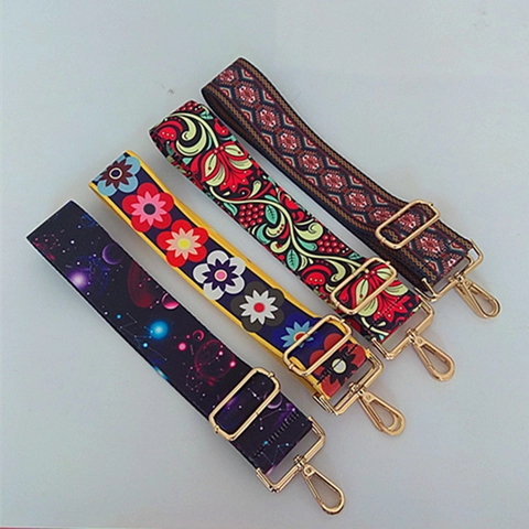 Bandoulière Large de Style Ethnique Sangle de Rechange Réglable en Polyester Pour Sac à Bandoulière Sac à Main Multicolore