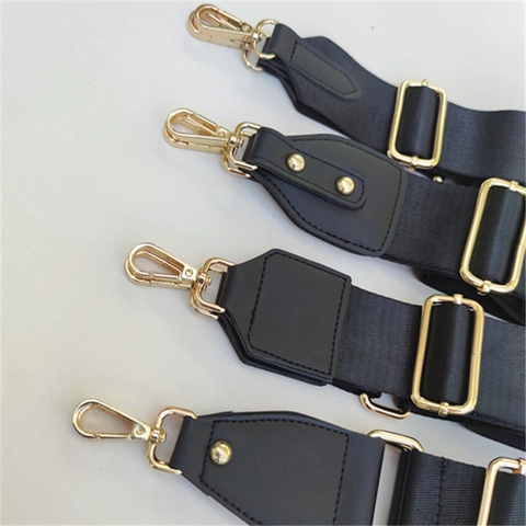 Solid Color Wide Nylon Shoulder Strap Adjustable Replacement Crossbody Bag Strap With Metal Buckles For Men Women