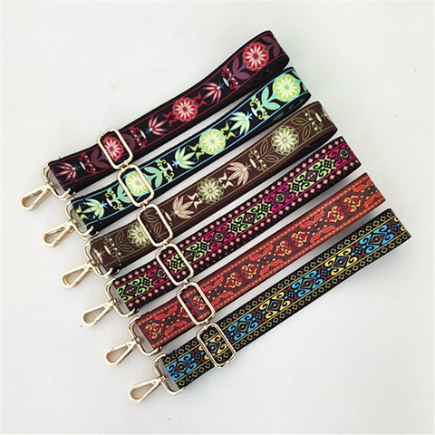 Correa de Bolso Étnica Multicolor Ajustable de Poliéster de Repuesto para Bolsos de Mano Accesorios de Patrón Bohemio