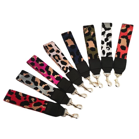 Leopardenmuster Handgelenkschlaufe Für Handtaschen Kurzer Ersatztaschengriff Mit PU Leder Und Goldfarbenem Metallverschluss