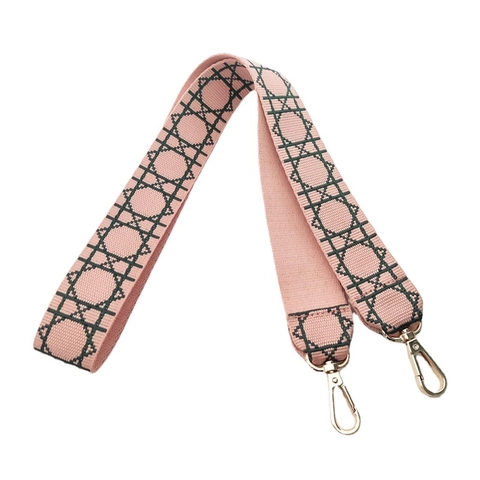 Breiter Ersatz Taschengurt Polyester Baumwolle Stoff Geometrisches Gittermuster Vintage Handtasche Schulter Crossbody Zubehör