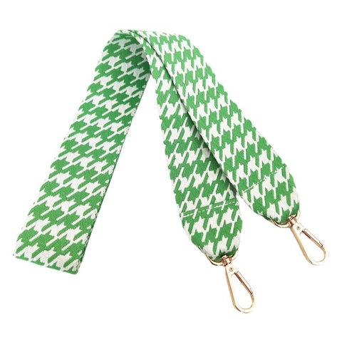 Wide Bag Strap Replacement Houndstooth Pattern Thickened Polyester Cotton Fabric For Crossbody Shoulder Bags Retro Fashion Style Accessories