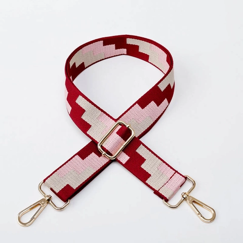Verstellbarer Breiter Schultergurt Für Damentasche Polyester Jacquard Geometrischer Ersatz-Umhängegurt Mode Taschenzubehör