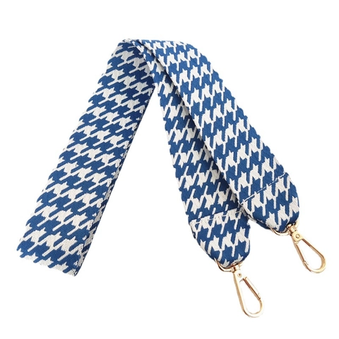 Wide Bag Strap Replacement Houndstooth Pattern Thickened Polyester Cotton Fabric For Crossbody Shoulder Bags Retro Fashion Style Accessories