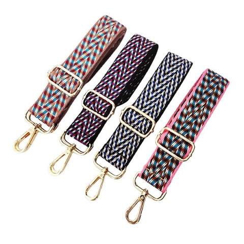 Adjustable Jacquard Bag Strap Woven Shoulder Crossbody Replacement Retro Ethnic Style For Handbags