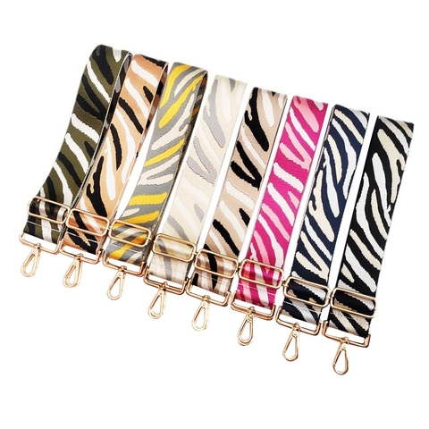 Tracolla Larga Regolabile In Nylon Tessuto Trama Zebra Cintura Di Ricambio Per Borsa Con Fibbie In Metallo