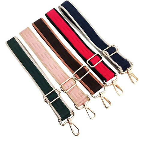 Wide Adjustable Shoulder Strap Replacement For Handbags Crossbody Bag Polyester Cotton Jacquard Geometric Pattern Metal Lobster Clasp