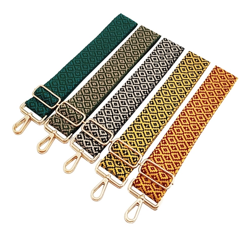 Brede Katoenen Geweven Tassenriem Met Geometrisch Jacquard Patroon Verstelbare Etnische Vervangende Schouderriem Voor Handtassen Crossbodytassen