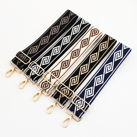 Tracolla Larga in Poliestere per Borsa Stile Etnico Jacquard Geometrico Regolabile Sostituzione Tracolla per Borsa Donna Decorazione