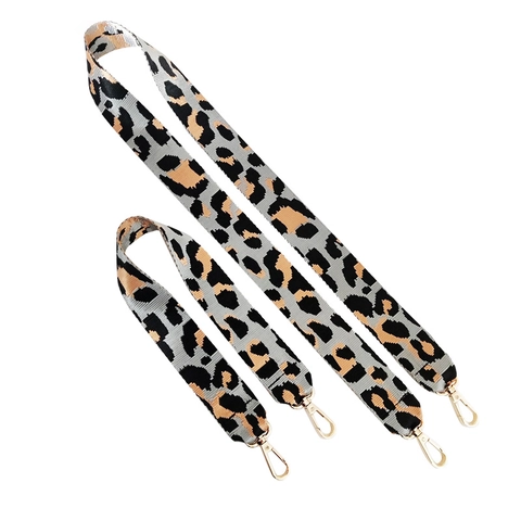 Tracolla Larga Con Stampa Leopardata Cinghia Di Ricambio Per Borsa In Nylon Per Borse A Tracolla Con Chiusure In Metallo Dorato