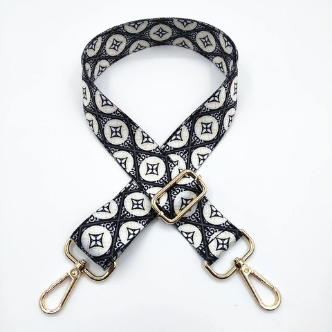 Ethnic Style Wide Shoulder Strap Adjustable Replacement For Crossbody Handbags Polyester Woven Pattern Vintage Print