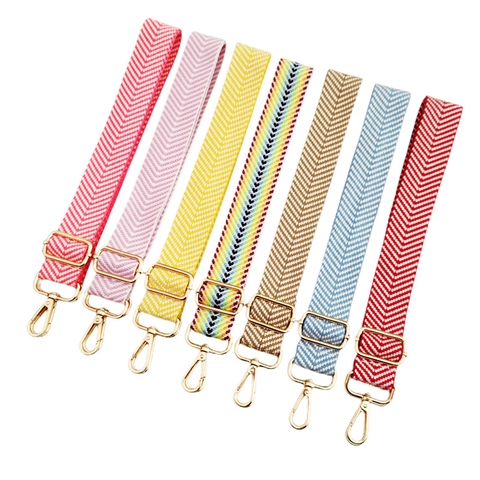 Wide Adjustable Bag Strap Replacement Woven Thickened Shoulder Belt Chevron Pattern Crossbody Handbag Accessories