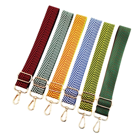 Wide Adjustable Bag Strap Replacement Woven Thickened Shoulder Belt Chevron Pattern Crossbody Handbag Accessories