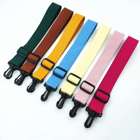 Adjustable Bag Strap Replacement Wide Shoulder Belt Woven Cotton Polyester Plastic Buckle For Crossbody Bags Candy Color