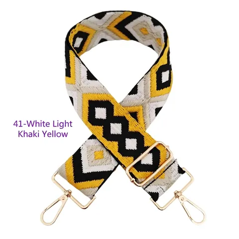 Verstellbarer Breiter Polyester Legierung Bestickt Taschengurt Ethno Geometrischer Rhombus Schultergurt Ersatz Für Handtaschen Damen