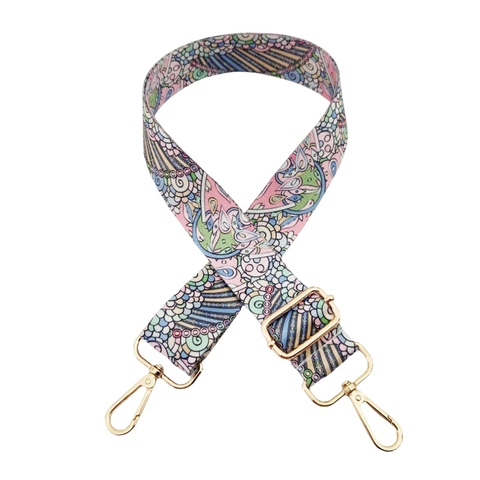 Verstellbarer Breiter Schultergurt Ersatz Bedruckt Blumen Geometrisch Polyester Taschengurt Mit Goldener Schnalle