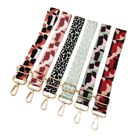 Leopard Cow Print Wide Bag Strap Adjustable Polyester Replacement Shoulder Belt For Crossbody Handbags