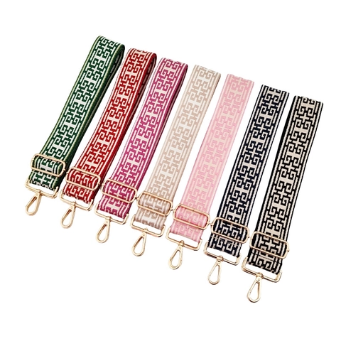 Ethno Stil Breiter Jacquard Taschengurt Verstellbarer Umhängegurt Ersatz Schultergurt Geometrisches Muster Polyester Taschenzubehör