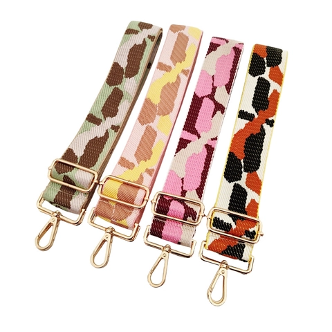Adjustable Wide Bag Strap Replacement Thickened Polyester Cotton Webbing Shoulder Belt For Crossbody Handbags Patterned
