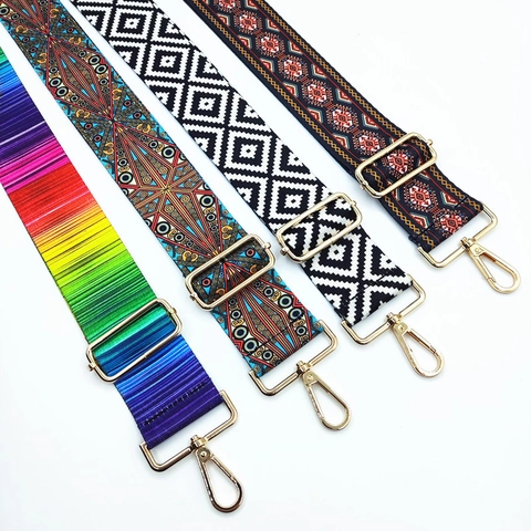 Brede Verstelbare Vervangende Tasband Polyester Schouderriem Etnische Luipaard Jacquard Geweven Voor Handtassen