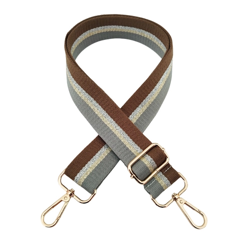 Adjustable Striped Wide Bag Strap Replacement Cotton Polyester Woven Shoulder Crossbody Belt Metal Lobster Clasp Handbags