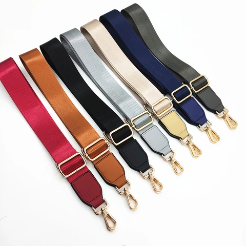 Adjustable Wide Shoulder Strap For Crossbody Bags Replacement Nylon Webbing Solid Color Handbag Purse Belt