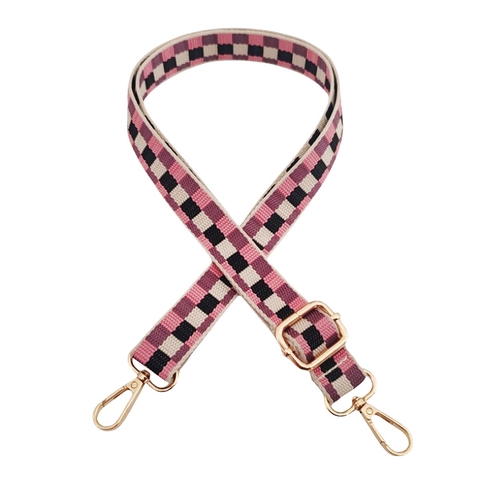 Polyester Fabric Adjustable Replacement Shoulder Strap Checkerboard Plaid Pattern Wide Crossbody Bag Accessories Vintage