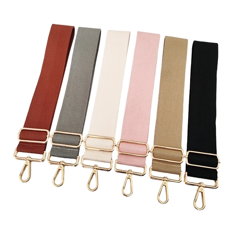 Adjustable Wide Shoulder Strap Replacement For Handbags Crossbody Cotton Canvas Webbing Belt With Metal Swivel Hooks