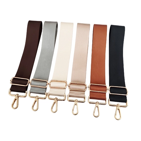 Adjustable Wide Bag Shoulder Strap Replacement Durable Nylon Crossbody Belt Solid Color With Metal Buckle For Handbags