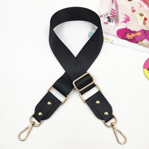 Replacement Bag Strap Adjustable Wide Webbing Shoulder Belt Ethnic Geometric Pattern Polyester With Metal Buckles PU Ends