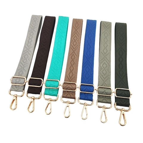 Adjustable Wide Shoulder Bag Strap Woven Jacquard Geometric Diamond Pattern Replacement Belt Crossbody Handbag Accessories