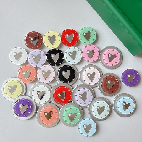 Phone Airbag Bracket Grip Tok With Heart Shaped Mirror Rhinestone Inlay Expanding Stand Magnetic Adhesive For Desk