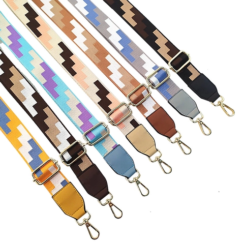Verstellbarer Breiter Schultergurt Für Handtaschen Ethno Muster Ersatz Gewebter Taschenriemen Mehrfarbiger Geometrischer Jacquard Gurt Damen