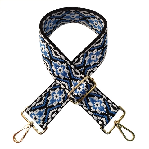 Tracolla Larga Regolabile in Poliestere Etnico Jacquard Geometrico Cintura di Ricambio per Borse a Tracolla