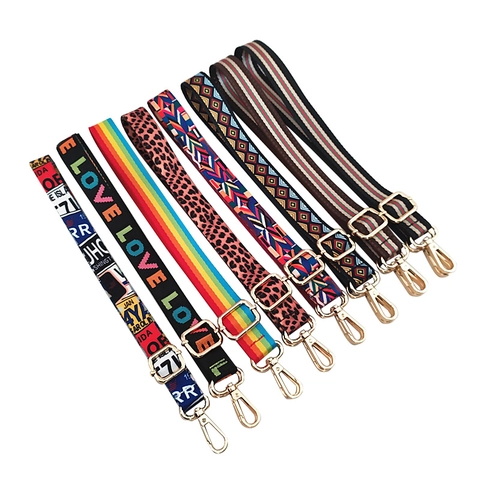 Correa De Bolso Ajustable Reemplazo Poliéster Étnico Leopardo Crossbody Hebillas De Metal