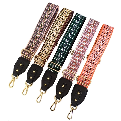 Verstellbarer Ethno Jacquard Breiter Taschengurt Polyester Ersatz Schultergurt Für Handtaschen Umhängetaschen Mode