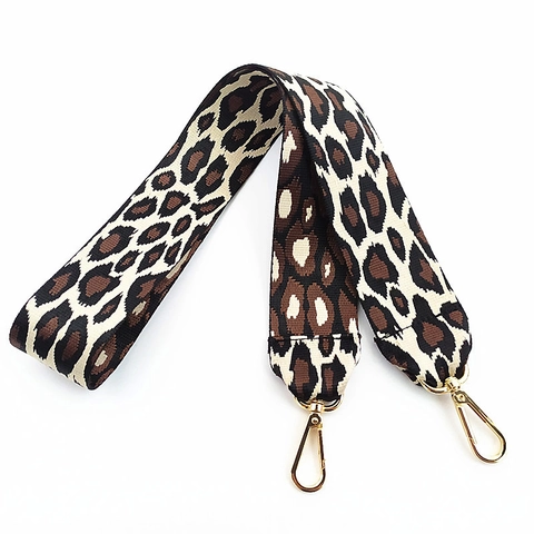 Correa De Repuesto Para Bolso Con Estampado De Leopardo Bandolera Ancha De Tela Con Cierre Metálico Para Bolsos