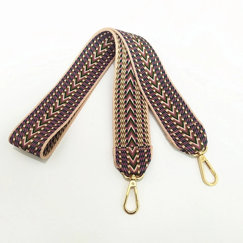 Ethnic Bohemian Style Wide Shoulder Strap For Women Handbags Adjustable Cotton Polyester Jacquard Weave Replacement Crossbody Bag Belt
